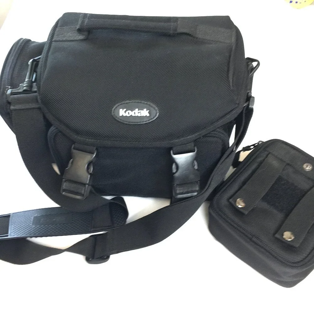 KODAK Nylon Camera Padded Gadget Bag Carrying Case w Detachable side Cases EUC